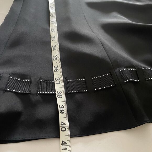 Loft Black Silk Dress Size 6 White Dotted Ribbon Sleeveless Casual Feminine - Picture 10 of 11